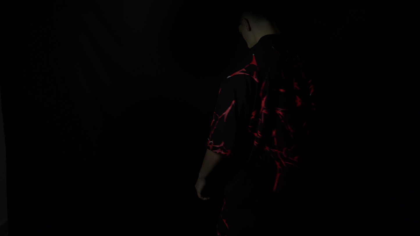 Camiseta Oversized-Crimson Veil