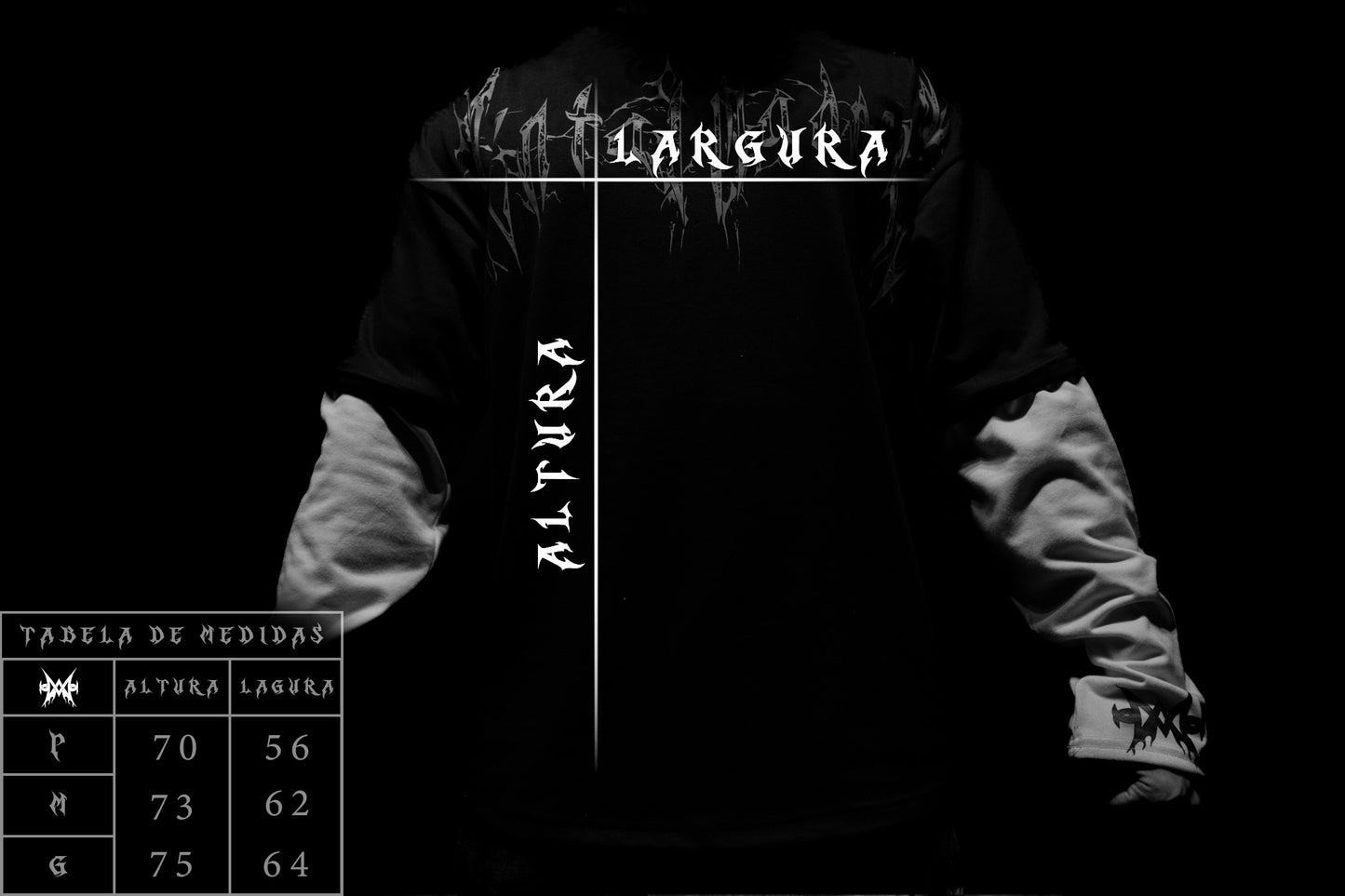 Camiseta Oversized Black/White Manga Longa - MM Basic Drop